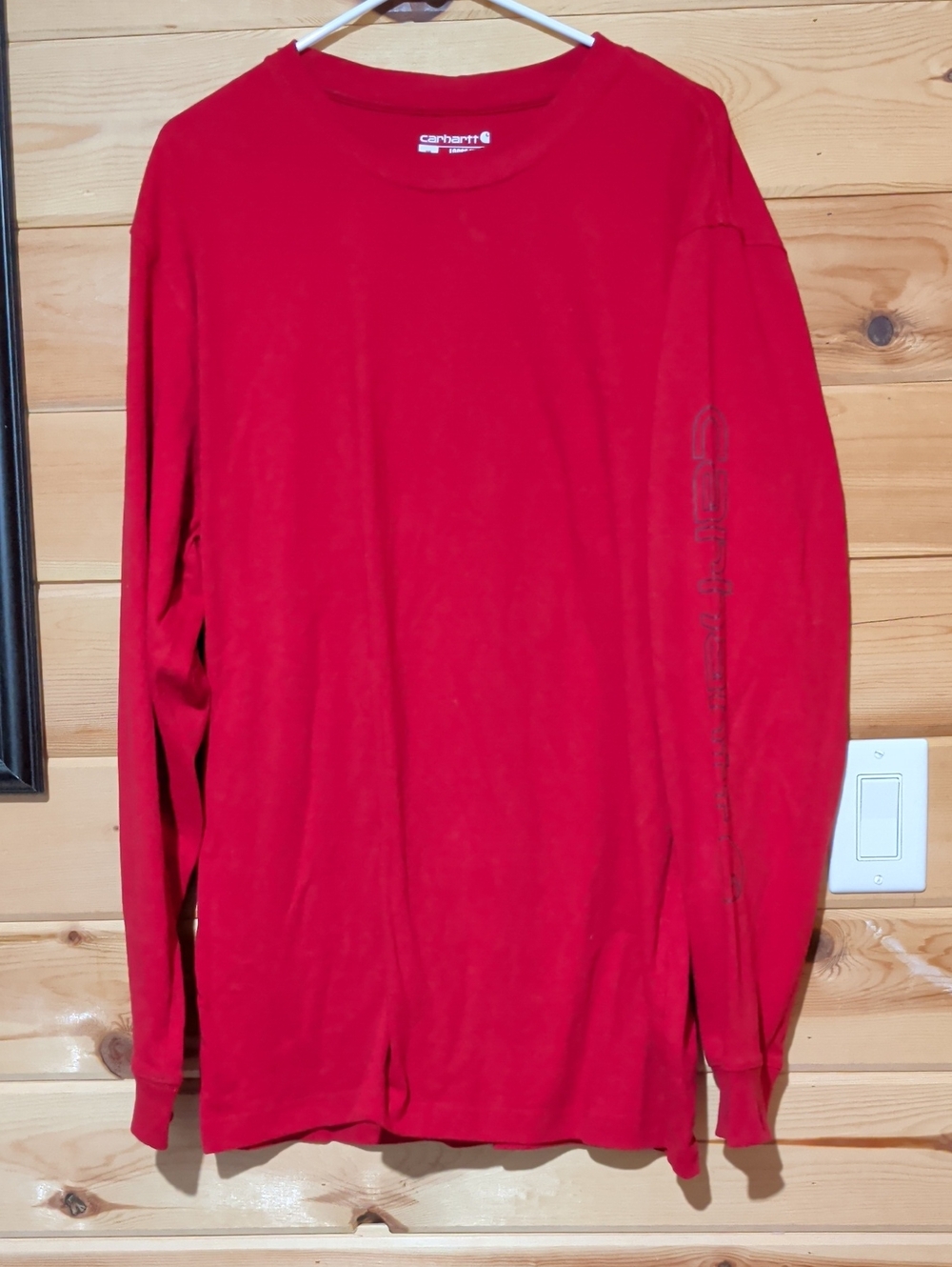 Carhartt Red Long Sleeve Crew Neck Shirt
